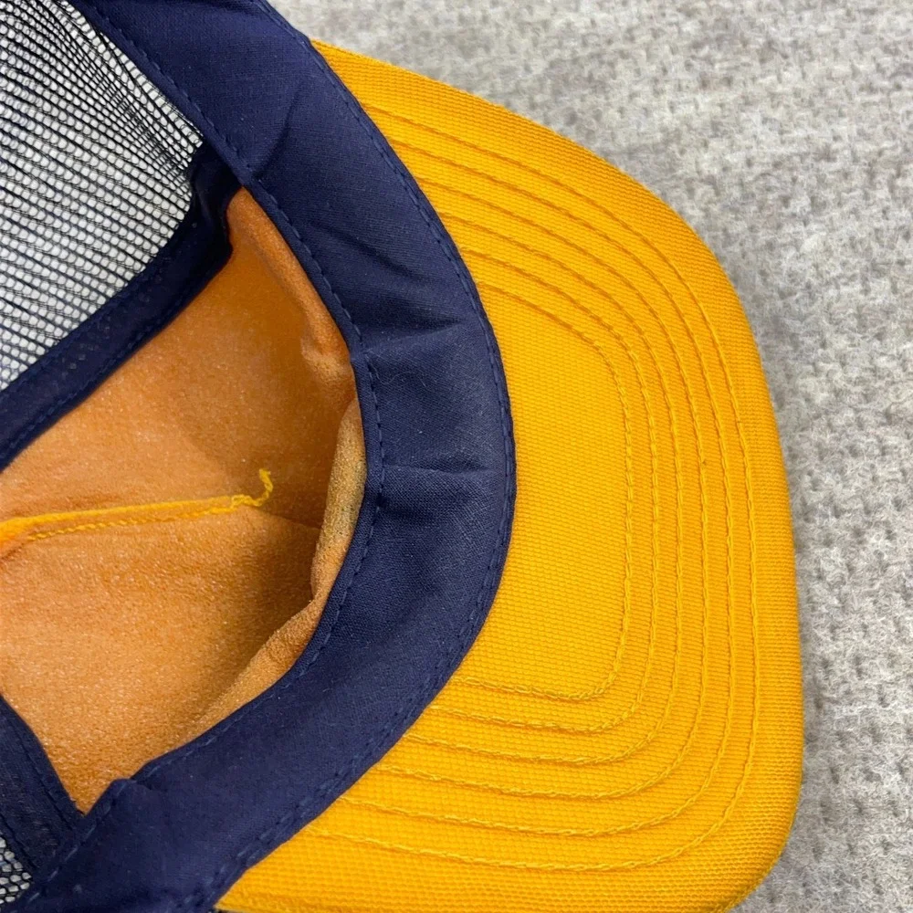 Vintage Lions Club‎ Trucker Hat Cap Made In USA 80s 90s Yellow Blue Kaukauna